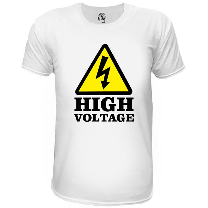 تی شرت آستین کوتاه مردانه اسد طرح High Voltage کد 12